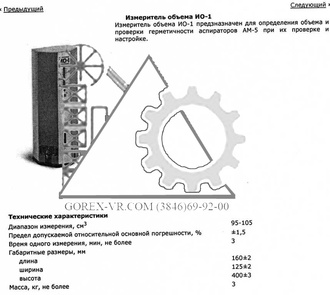 Измеритель обьема ИО-1 (для проверки ГХМ (АМ-5)
